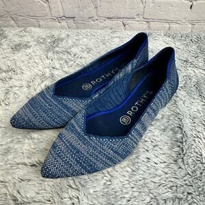 Rothy's The Point Ballet Flat Indigo Heather Blue Women's Size 7.5 Casual Work